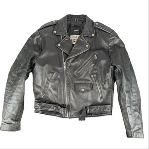 Open Road Insulated Leather Biker Moto Jacket - Men's Size 42